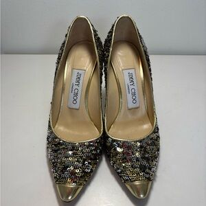 Jimmy Choo Glittering Gold Sequin Heels
